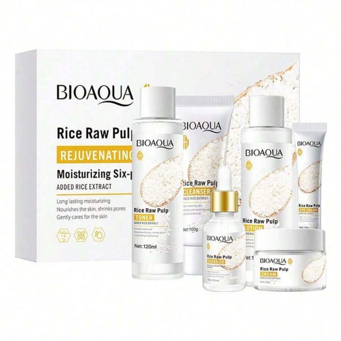 Bioaqua Rice Raw Pulp Rejuvenating Skincare Gift Set – Large Face Care Box