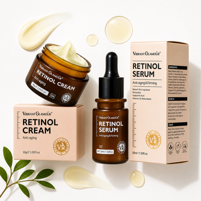Vibrant Glamour Retinol Set (Serum + Cream)
