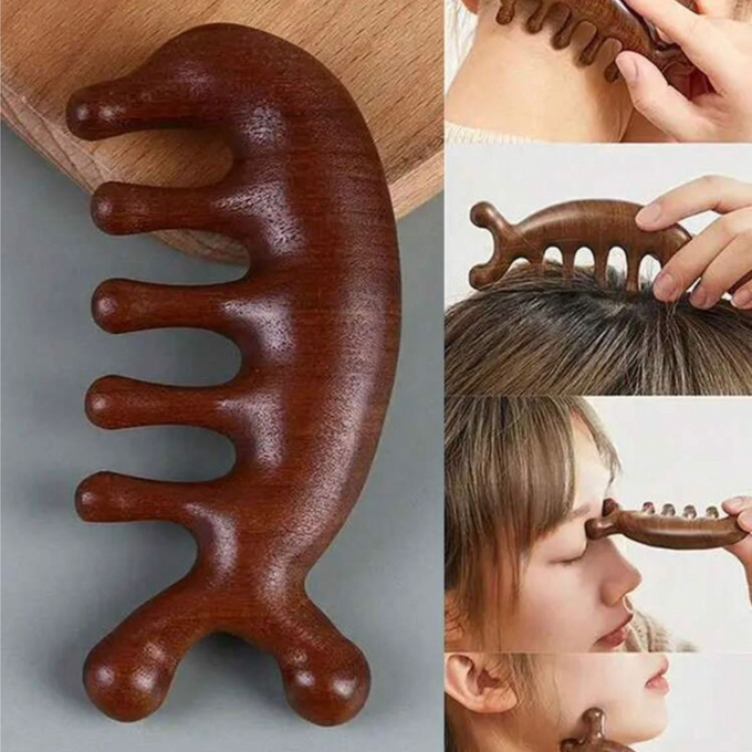 Wooden Scalp Massage Comb – Multi-Purpose Manual Massager